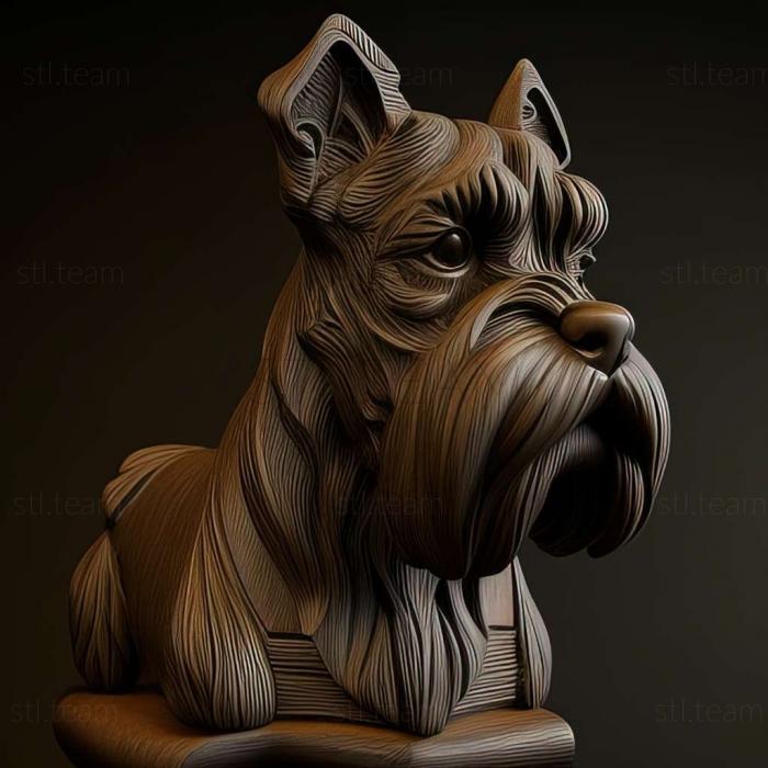 3D model Zwergschnauzer dog (STL)